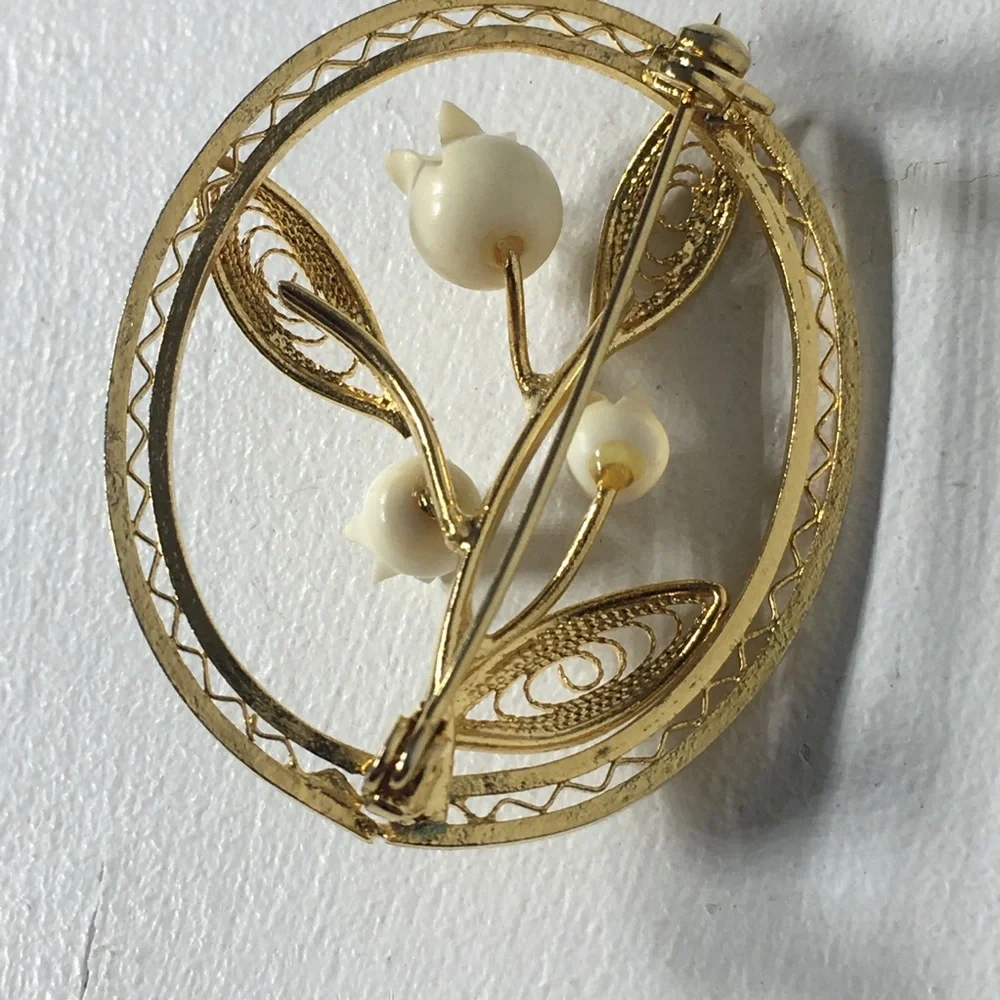 Vintage Oval Rose Gold Tone Brooch/Pin